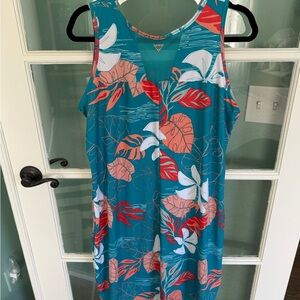 Columbia PFG Teal Sleeveless Floral Dress